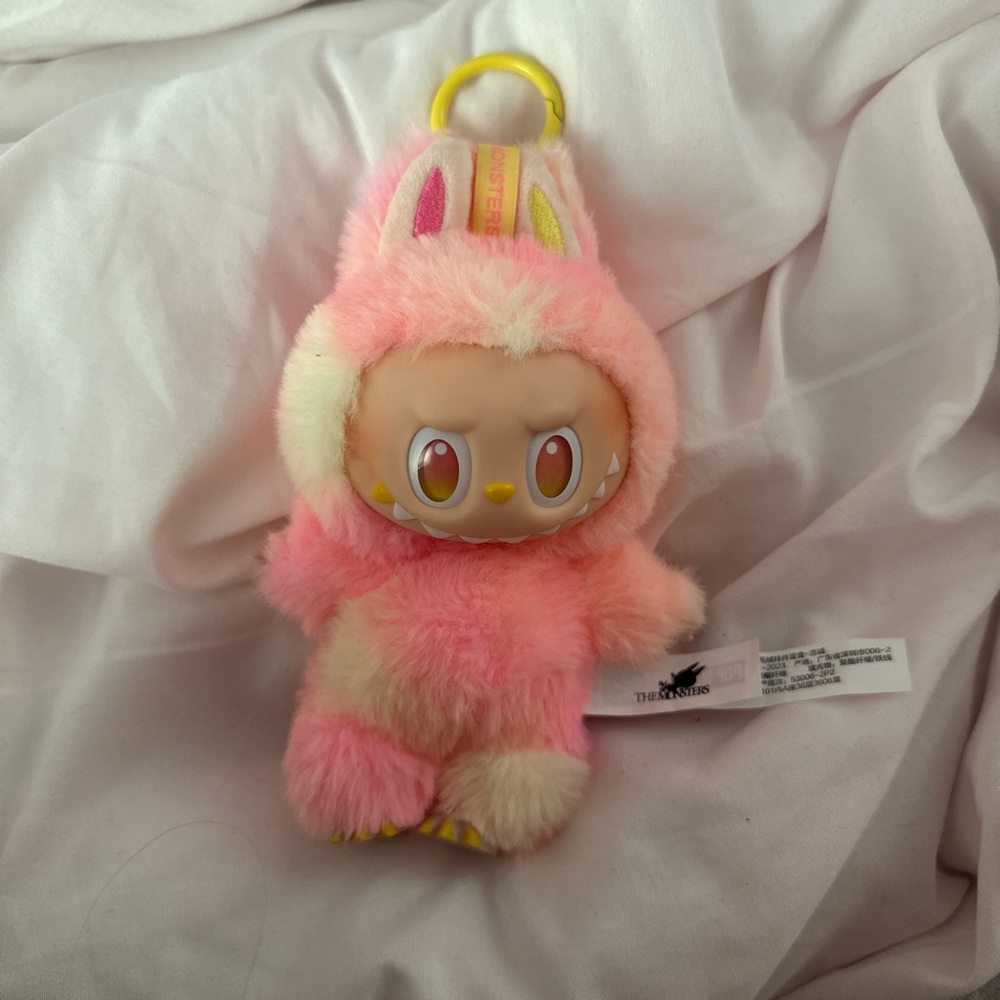 Pink Furry Key & Card Holder
